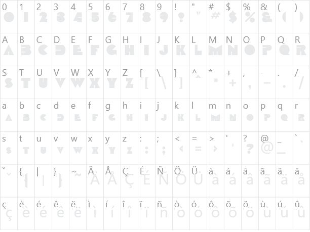 Shark Tooth Character Map