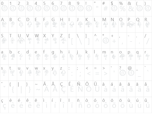 Shrooms Character Map