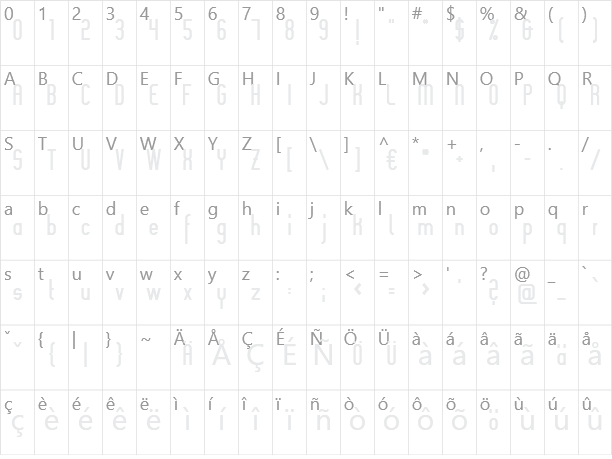 Slimania Character Map