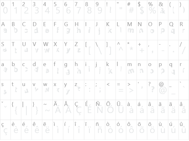 Smellvetica Character Map