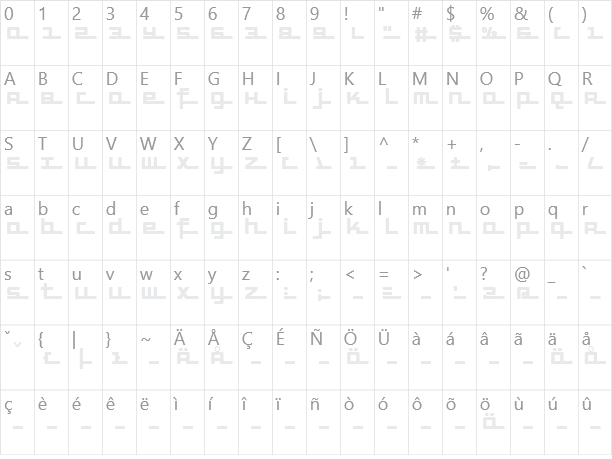 SuperHighway Character Map