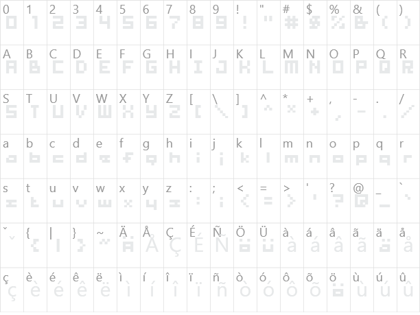 supermarket square Character Map