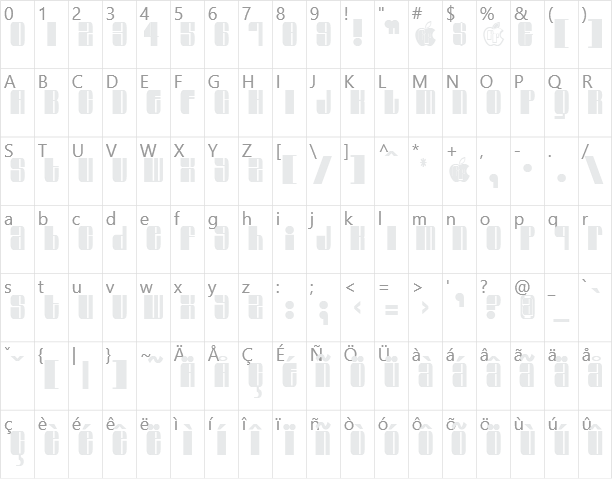 Swinger Character Map