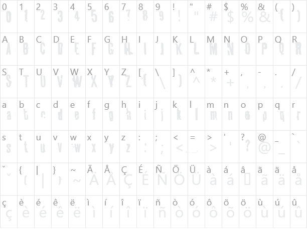 Tablhoide Character Map