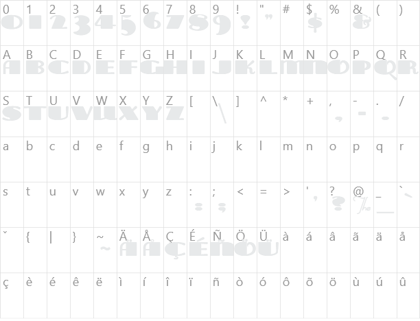 TaraBulbous Character Map