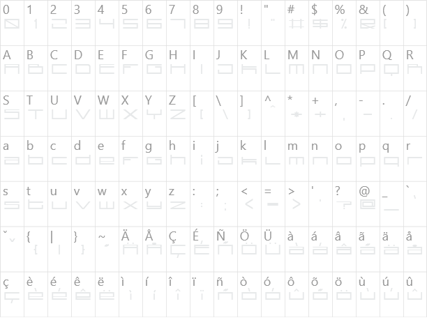 technoid Character Map