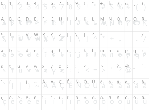 Toontime Character Map