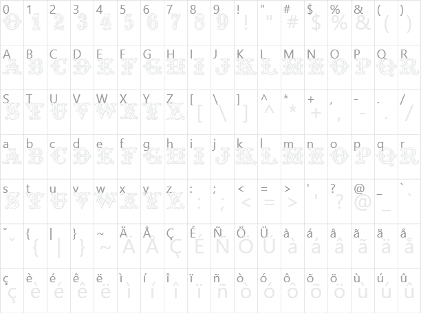 Tropicana Character Map