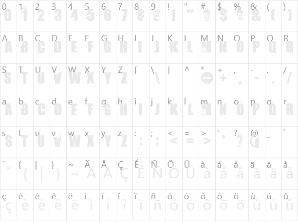 Uptown Character Map