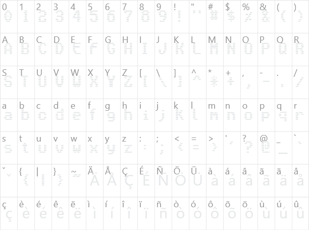 Venetia Monitor Character Map