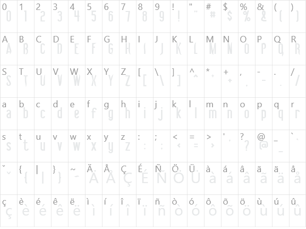 Vibrolator Character Map