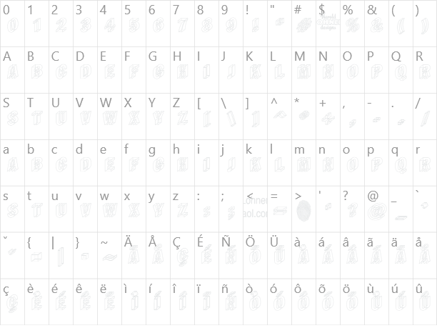 Wireframe Character Map