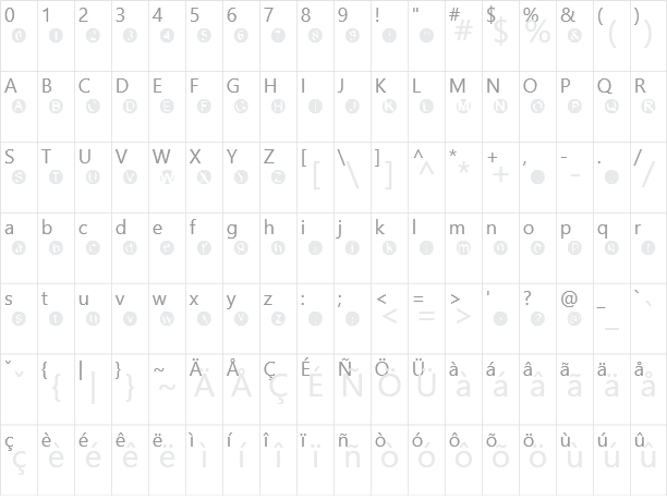 Xeroprint Character Map