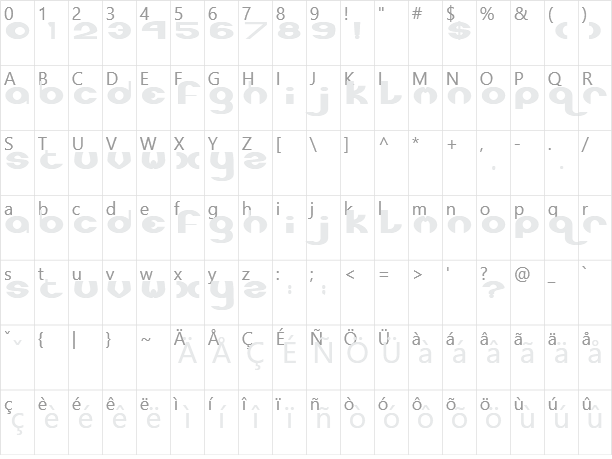 XLR8 Character Map